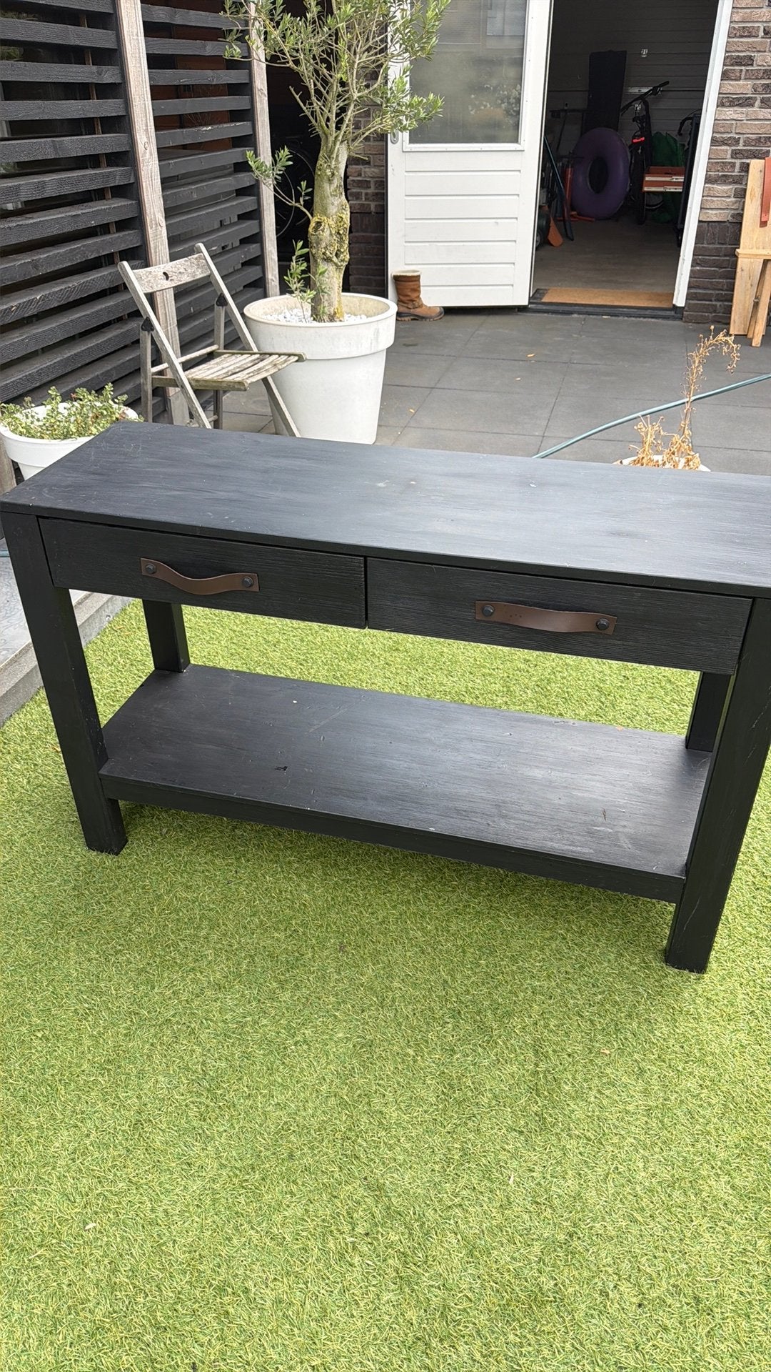Leuke (opknap) dressoir/sidetable voor binnen/buiten, Ophalen, Gebruikt, 100 tot 150 cm, 25 tot 50 cm