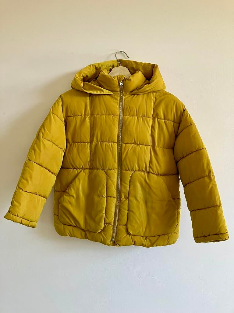 Gewatteerd, goudkleurig winterjack van zara kids, maat 140., Ophalen of Verzenden, Zo goed als nieuw, Meisje, Jas