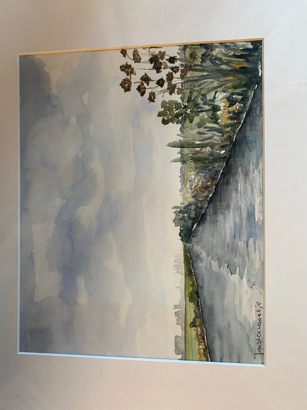 Mooi aquarel van Joustervaartje, Maritiem / water, Realistisch, Ophalen of Verzenden, Gesigneerd