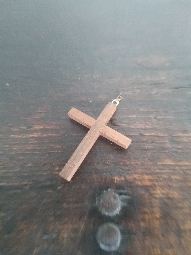 Houten kruisje Katholiek Christelijk, Verzamelen, Ophalen of Verzenden, Zo goed als nieuw, Sieraad, Christendom | Katholiek