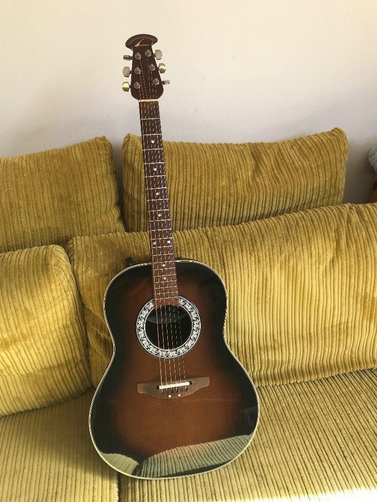 Ovation gitaar USA, Ophalen, Gebruikt, Western- of Steelstringgitaar, Met koffer