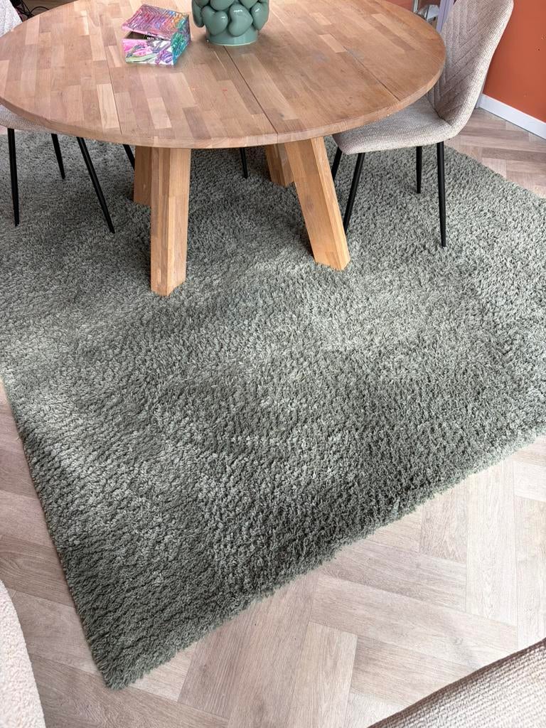 Mooi groot vloerkleed, grijsgroen, Ophalen, Zo goed als nieuw, Rechthoekig, 200 cm of meer