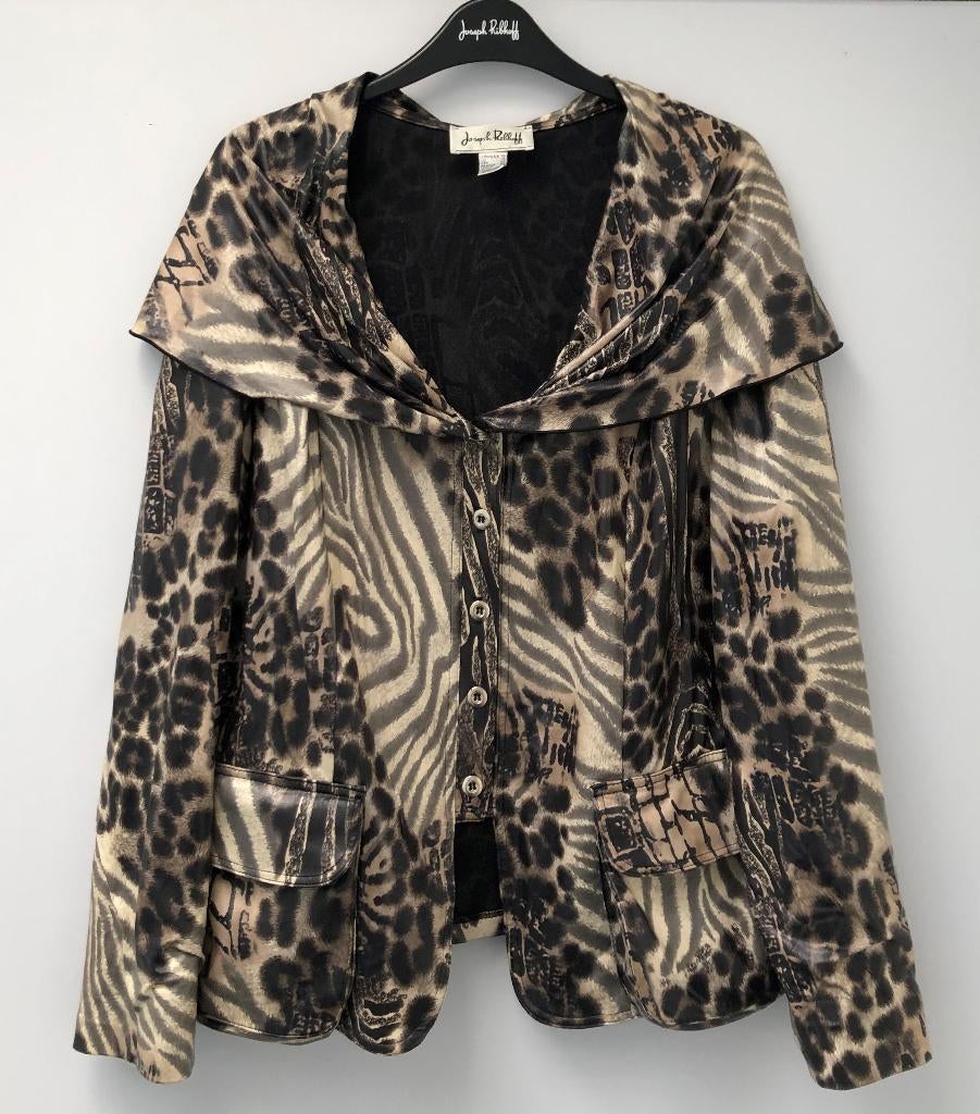 Jasje JOSEPH RIBKOFF Tijgerprint top mt 44, Kleding | Dames, Tops, Bruin, Maat 42/44 (L), Joseph Ribkoff, Ophalen of Verzenden
