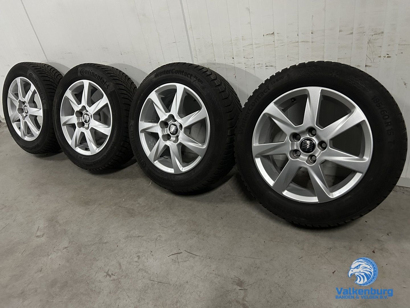 8mm! Originele Seat Ibiza 15 inch velgen 5x100 winterbanden, Gebruikt, 15 inch, -, -