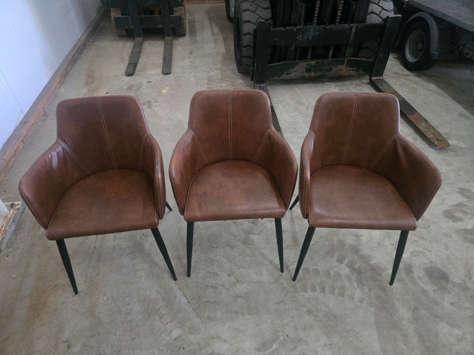 3 eetkamerstoelen, Ophalen, Gebruikt, Bruin, Drie