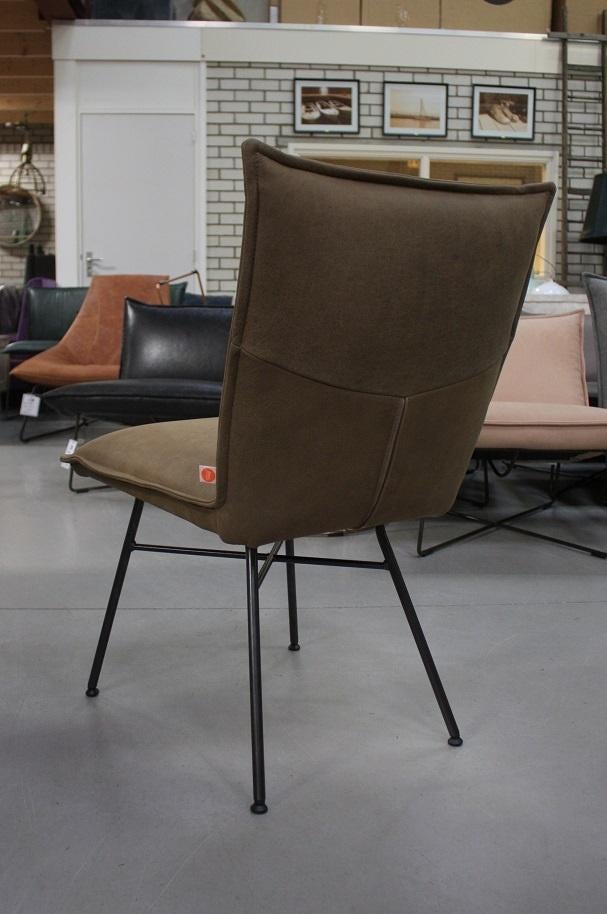 Luxe eetkamerstoel SANNE Jess Design leer Aurula Bisque, Ophalen, Overige kleuren, Zo goed als nieuw, Eén
