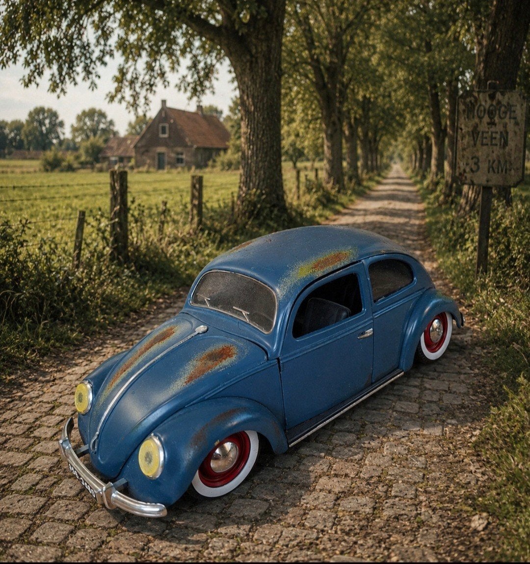 Uniek verlaagd Volkswagen Kever model met patina look, Ophalen of Verzenden, Gebruikt, Overige merken