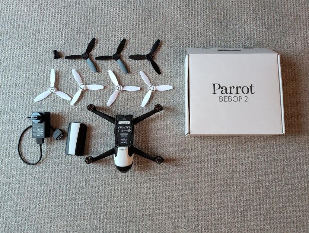 Parrot Bebop 2 drone met extra propellers en oplader, Gebruikt, Cameradrone, Minder dan 100 meter, 15 tot 30 minuten