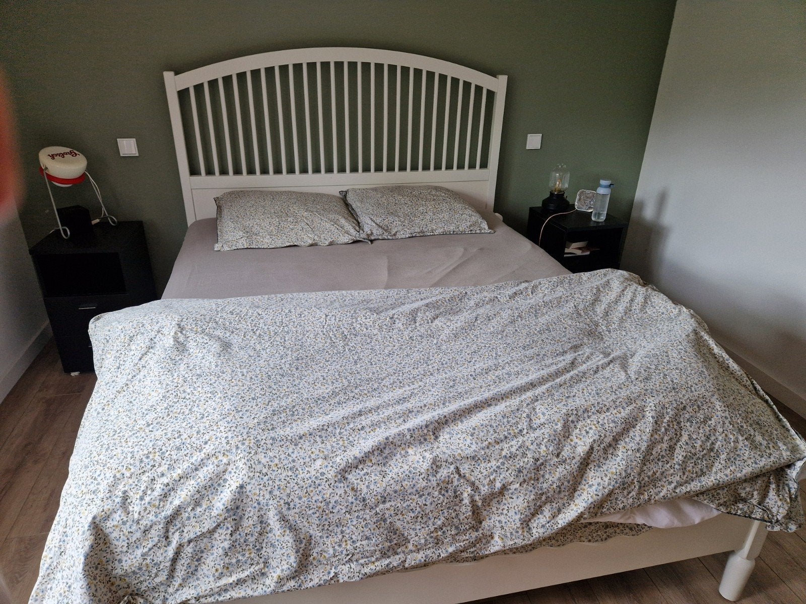 160x200 ikea bed, Ophalen, Wit, Tweepersoons, 160 cm