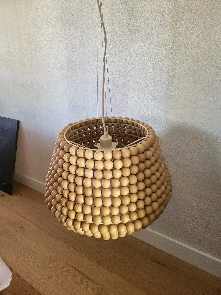 hang lamp met kralen, Ophalen, Nieuw, E27 (groot), Designer hanglamp in Scandinavisch design met dat speciale iets