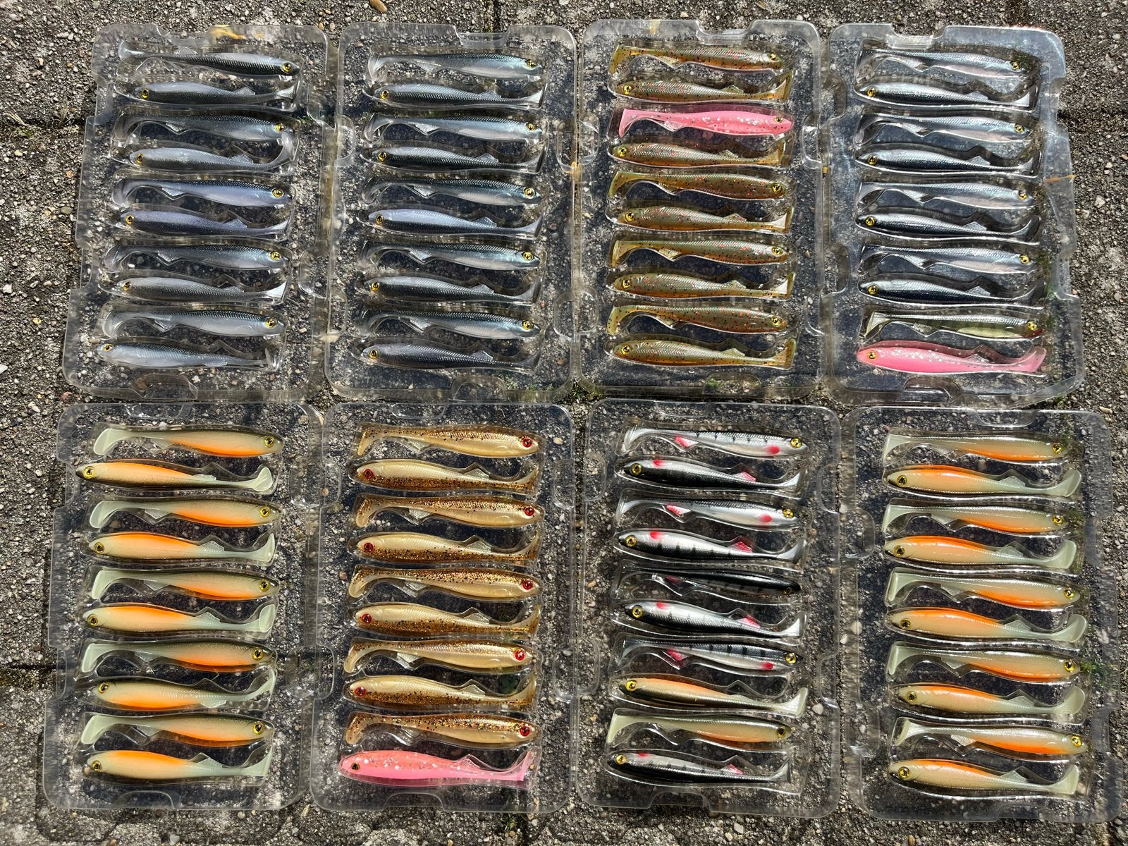 80x Fox Rage Slick Shads 9cm - Diverse Kleuren (Nieuw), Watersport en Boten, Ophalen of Verzenden, Nieuw, Kunstaas