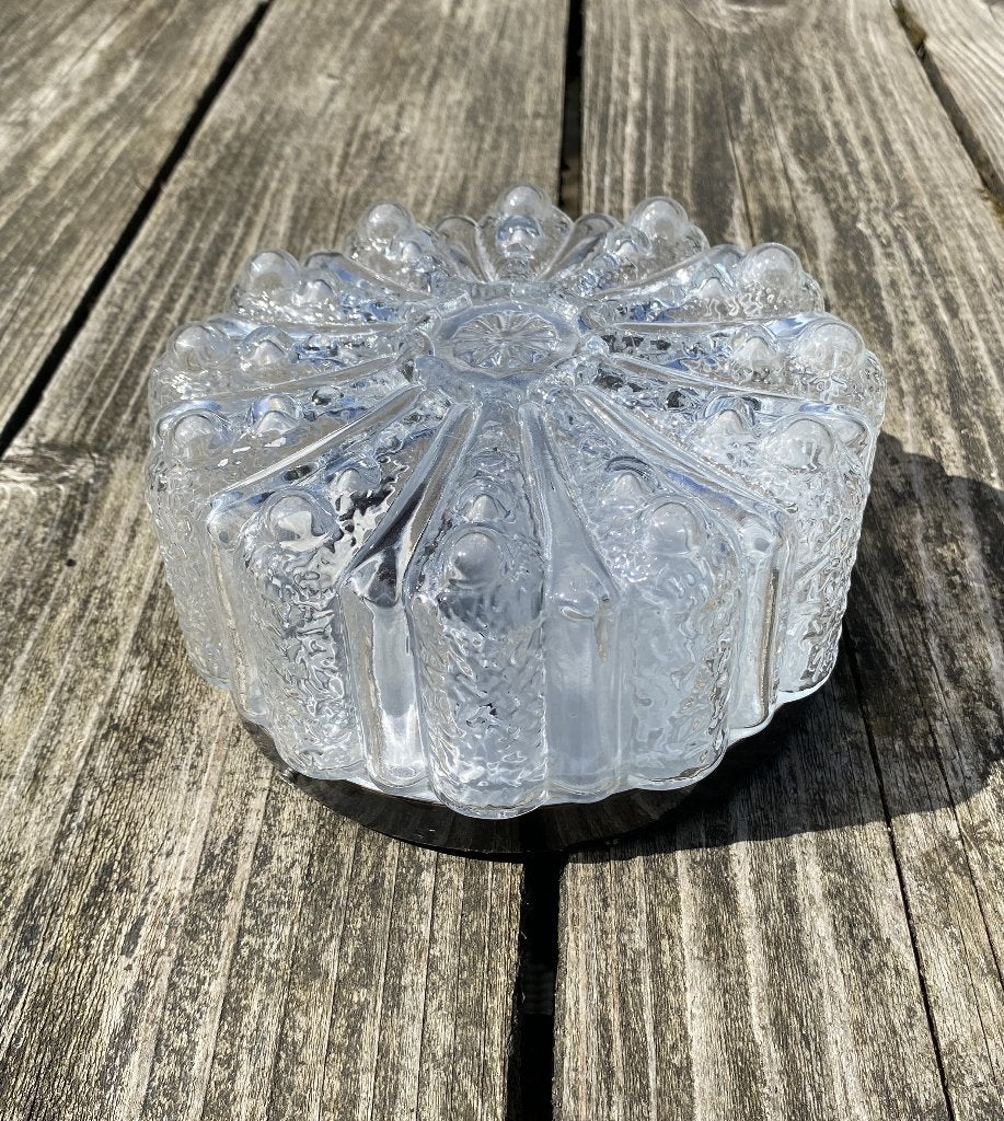 Leuke Retro Lamp - vintage mid century plafondlamp sixties, Huis en Inrichting, Ophalen of Verzenden, Zo goed als nieuw, Glas