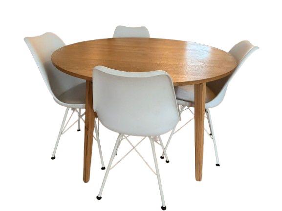 Ronde eettafel 120 cm incl stoelen, Huis en Inrichting, Tafels | Eettafels, Ophalen of Verzenden, Vier personen, Rond, 100 tot 150 cm