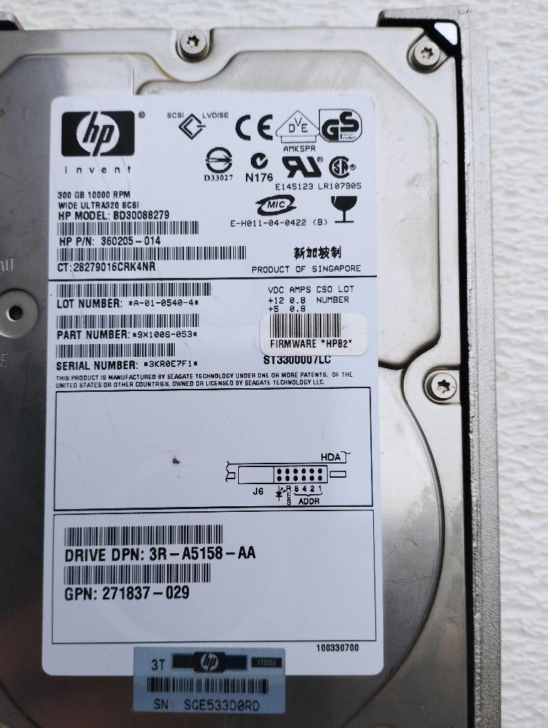 HP Ultra 320 scsi, Intern, Gebruikt, SCSI, HDD