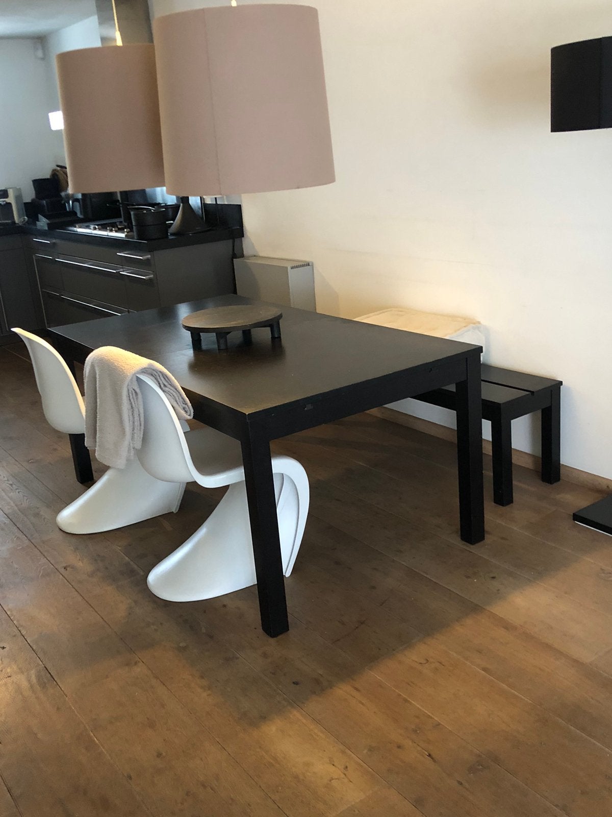 Ikea Bjursta tafel zwart bruin hout, Ophalen, Gebruikt, 200 cm of meer, 50 tot 100 cm
