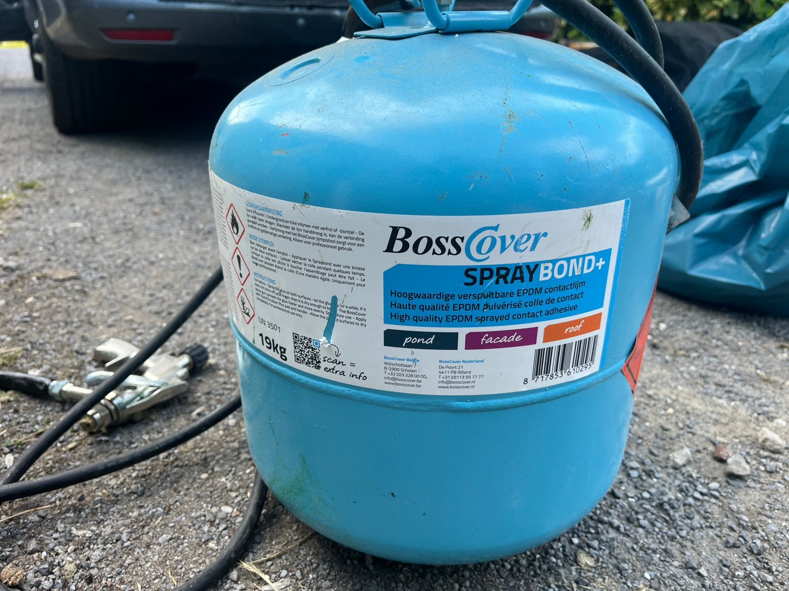 Epdm spuit met nog 1/4 vat lijm., Ophalen, Overige materialen, Zwart, Overige typen