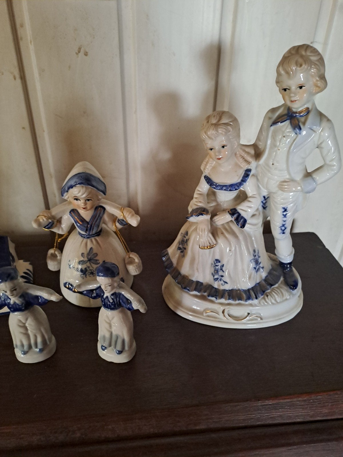 Delfts blauw beeldjes set - Hollands tafereel, Ophalen of Verzenden, Gebruikt