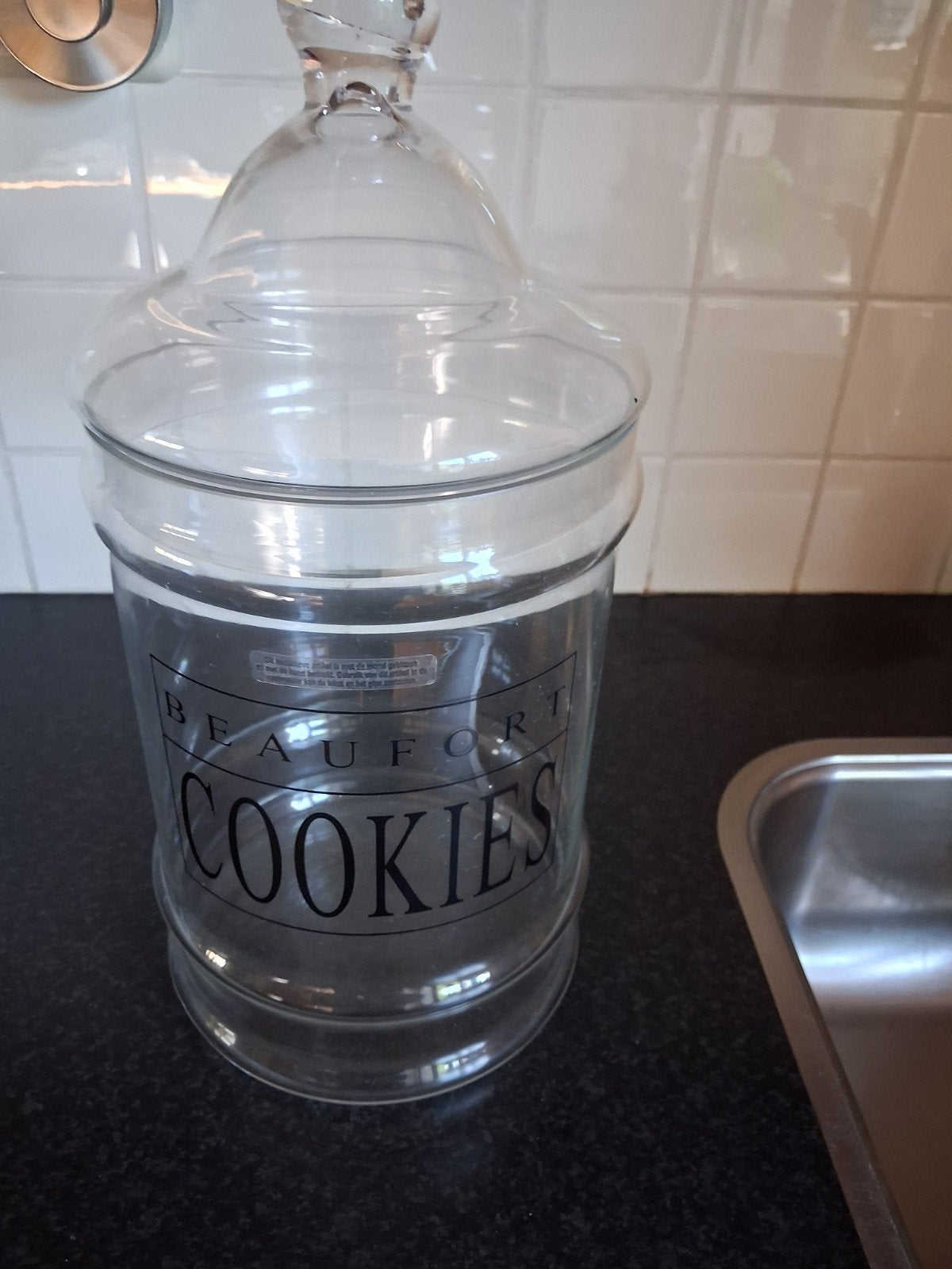Mooie glazen  cookies pot, Ophalen, Glas of Glazen, Vintage, Glas