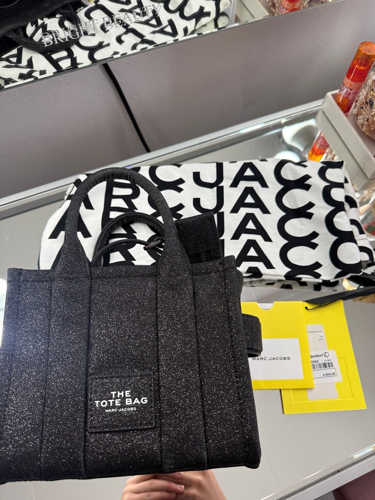 Marc Jacobs Small Tote Bag Zwart Glitter, Ophalen of Verzenden, Nieuw, Zwart, Handtas