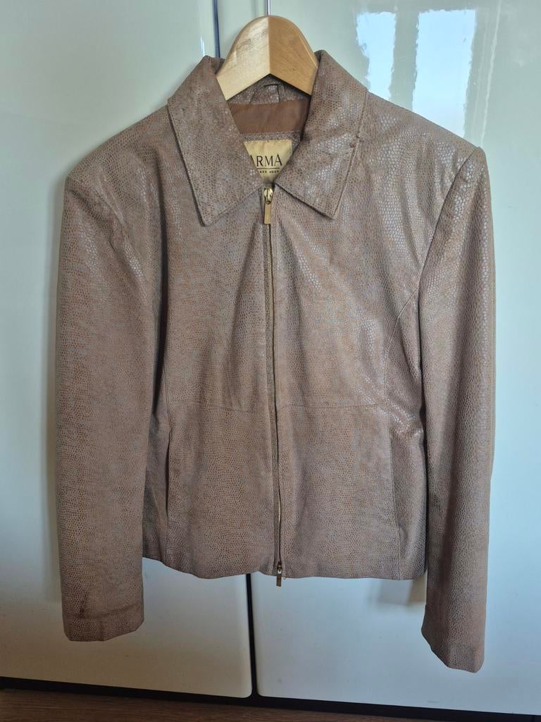 ARMA Leren Jasje met Slangenprint - Maat M, Maat 38/40 (M), Bruin, Ophalen of Verzenden, ARMA