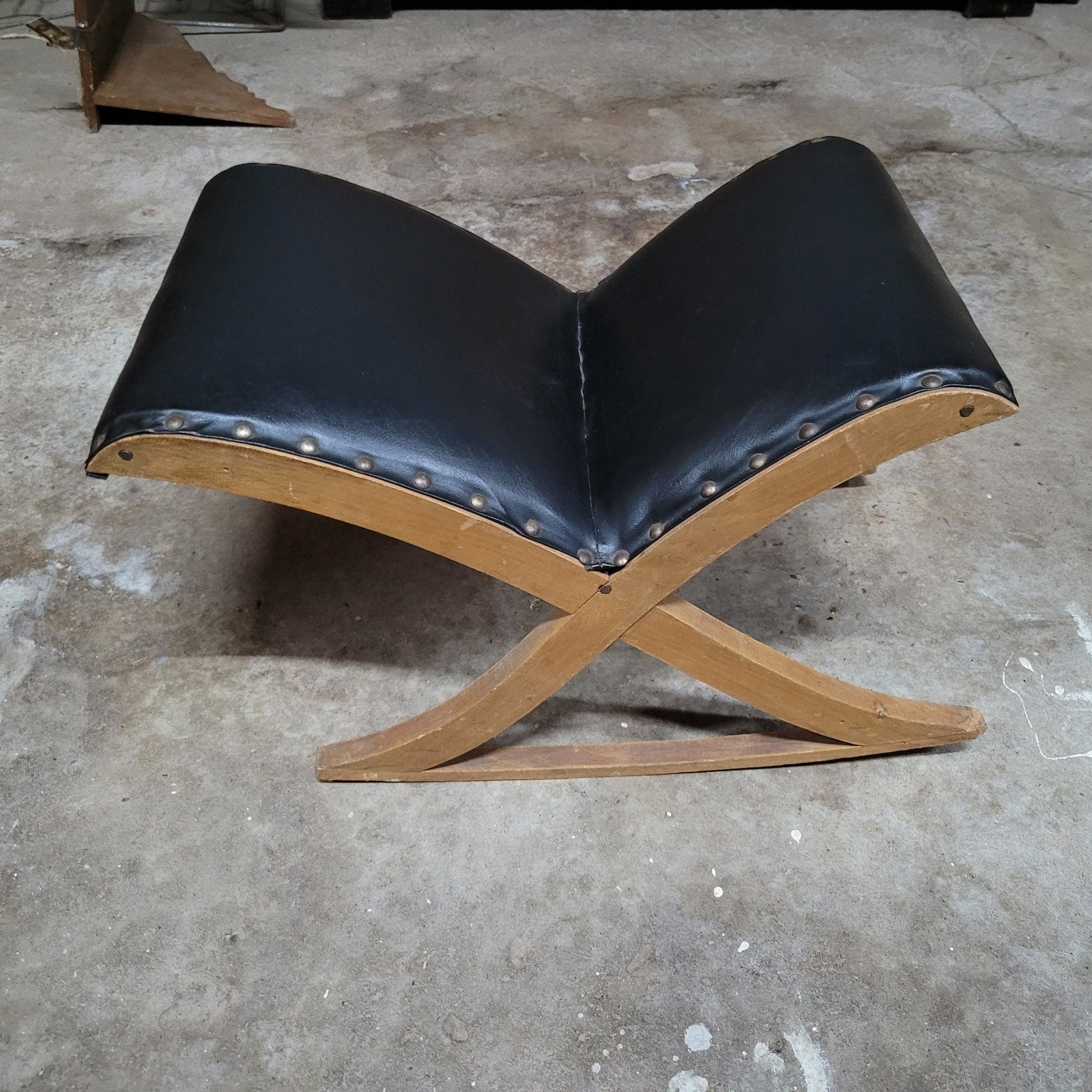 Vintage oud voetenbankje, Ophalen, Minder dan 50 cm, Gebruikt, Brocante La Campagne