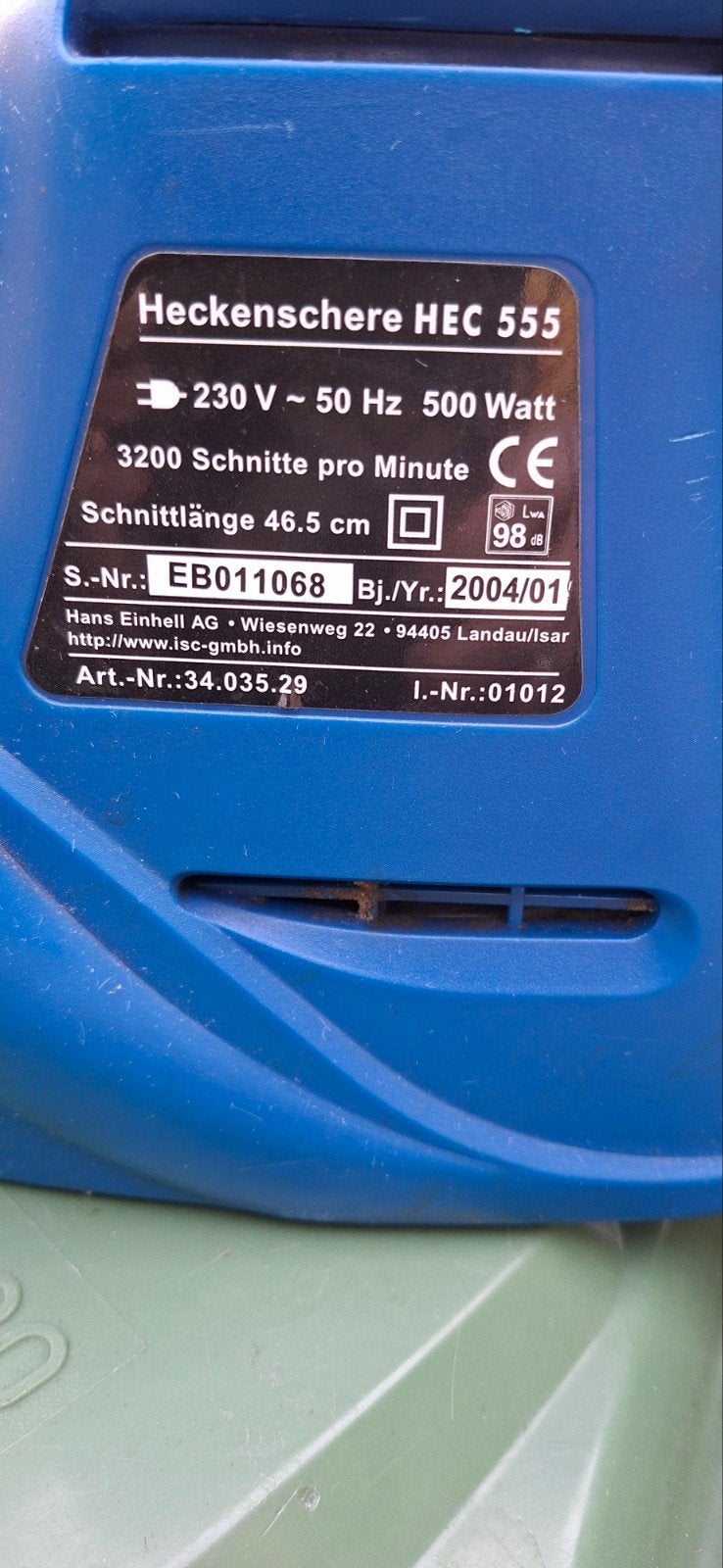 Elektrische Heggenschaar Einhell HEC 555 - 500W, Tuin en Terras, Ophalen, Gebruikt, Elektrisch, Einhell