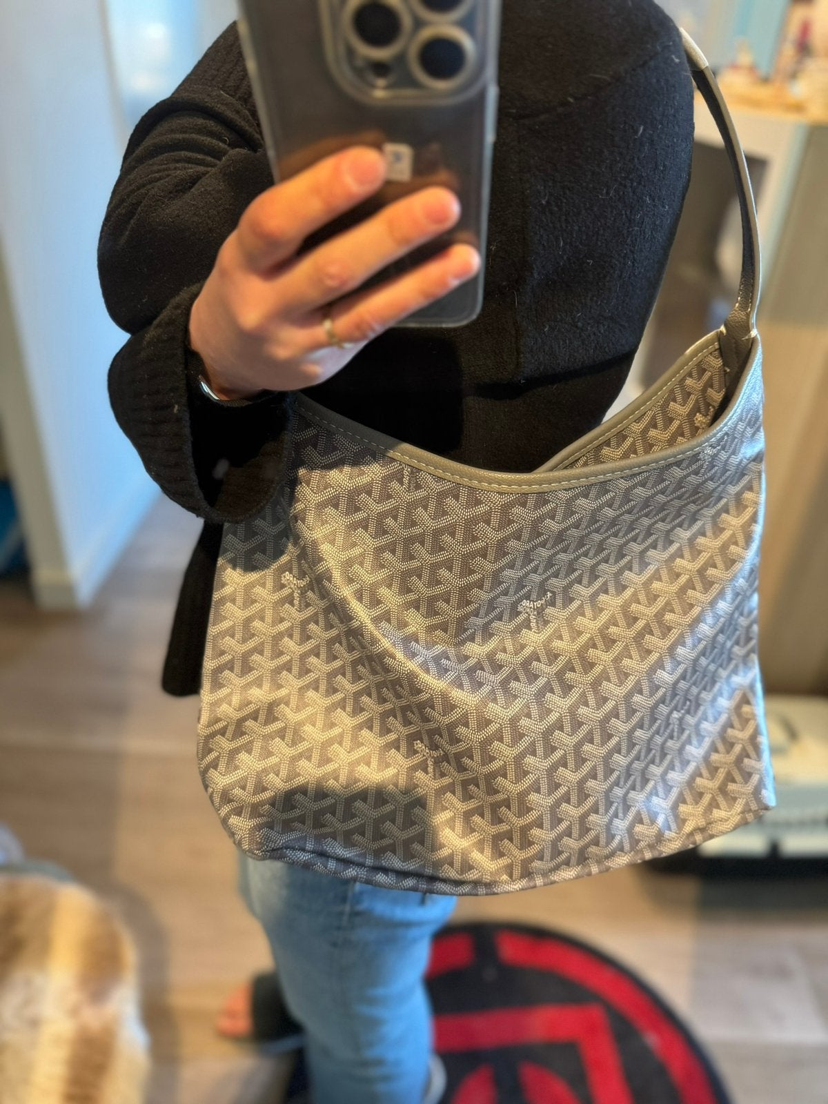 Goyard Bag Grey Hobo Medium Canvas Tote Bag, Sieraden, Tassen en Uiterlijk, Tassen | Damestassen, Ophalen of Verzenden, Nieuw