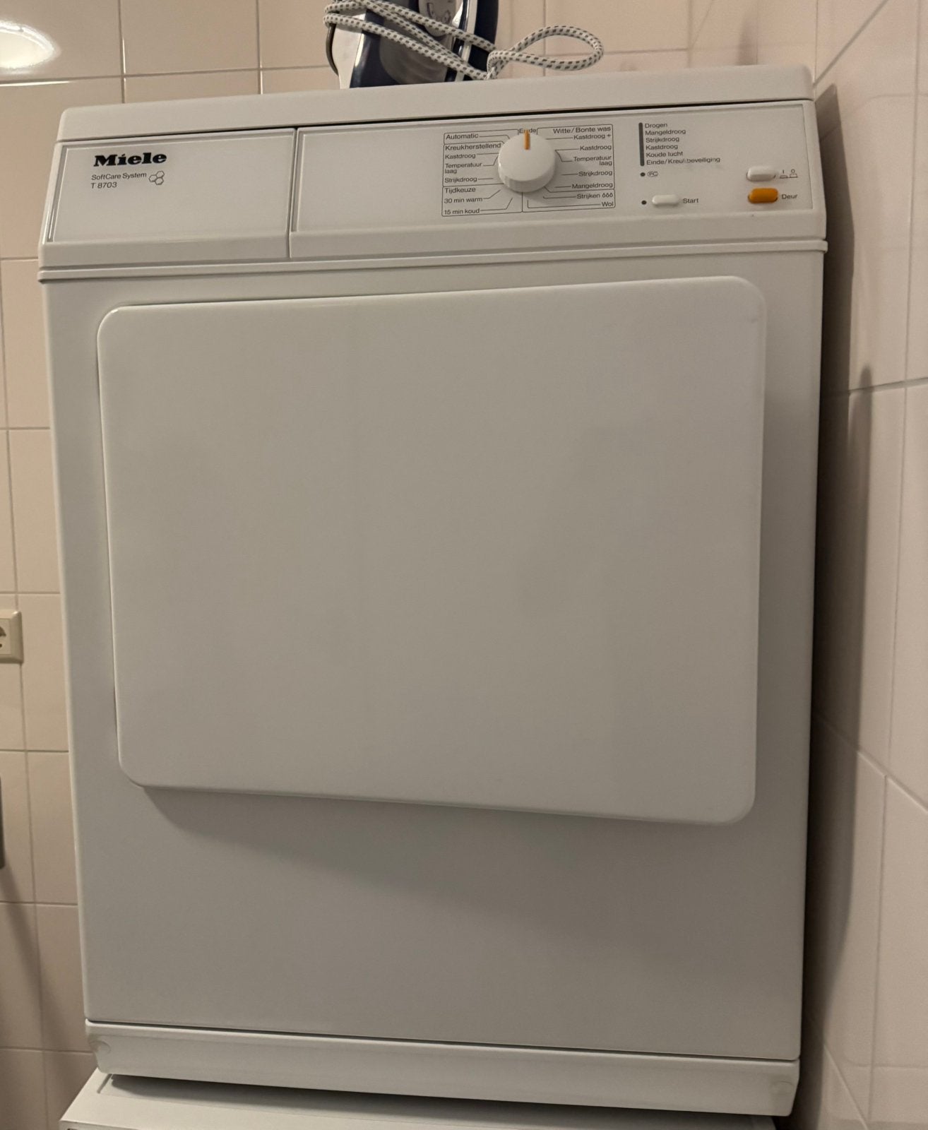 Miele SoftCare T 8703 Wasdroger (Luchtafvoer + opvangbox), Witgoed en Apparatuur, Wasdrogers, Zo goed als nieuw, Luchtafvoer, 6 tot 8 kg