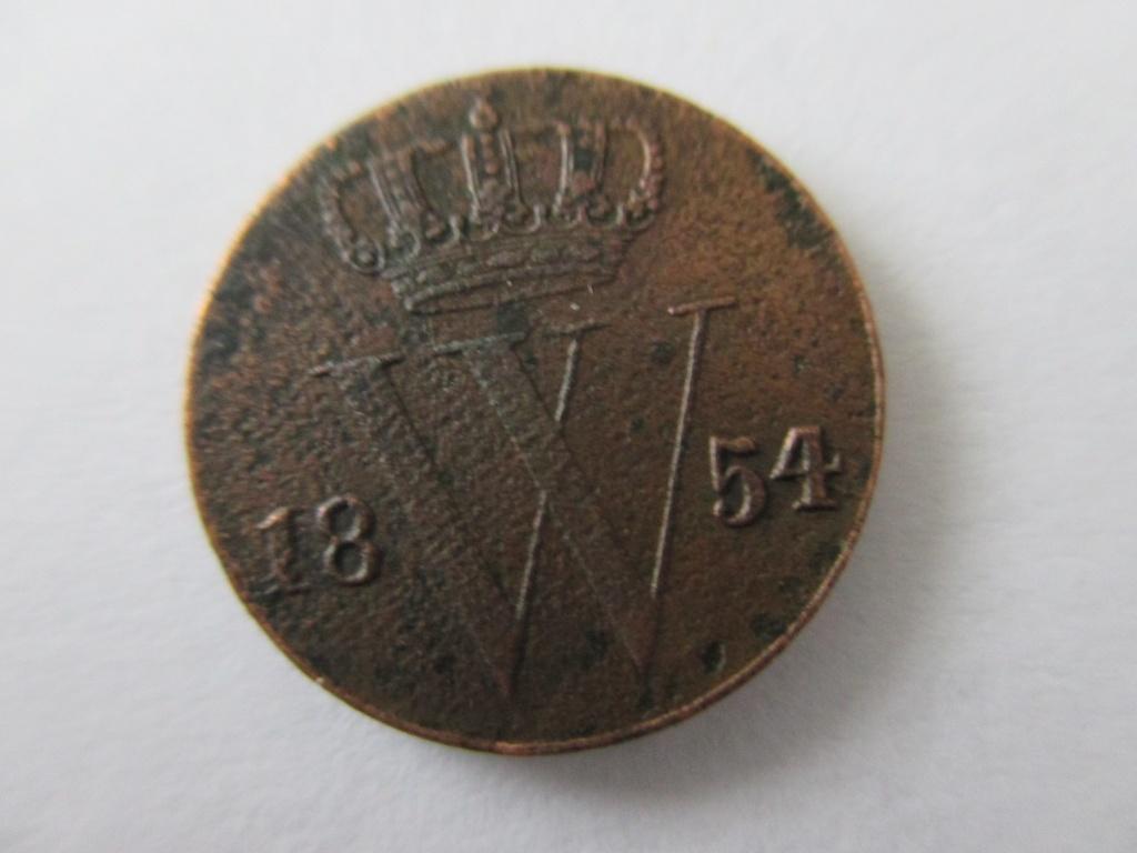 Halve cent 1854, Postzegels en Munten, Munten | Nederland, Ophalen of Verzenden, Koning Willem III, Overige waardes, Losse munt