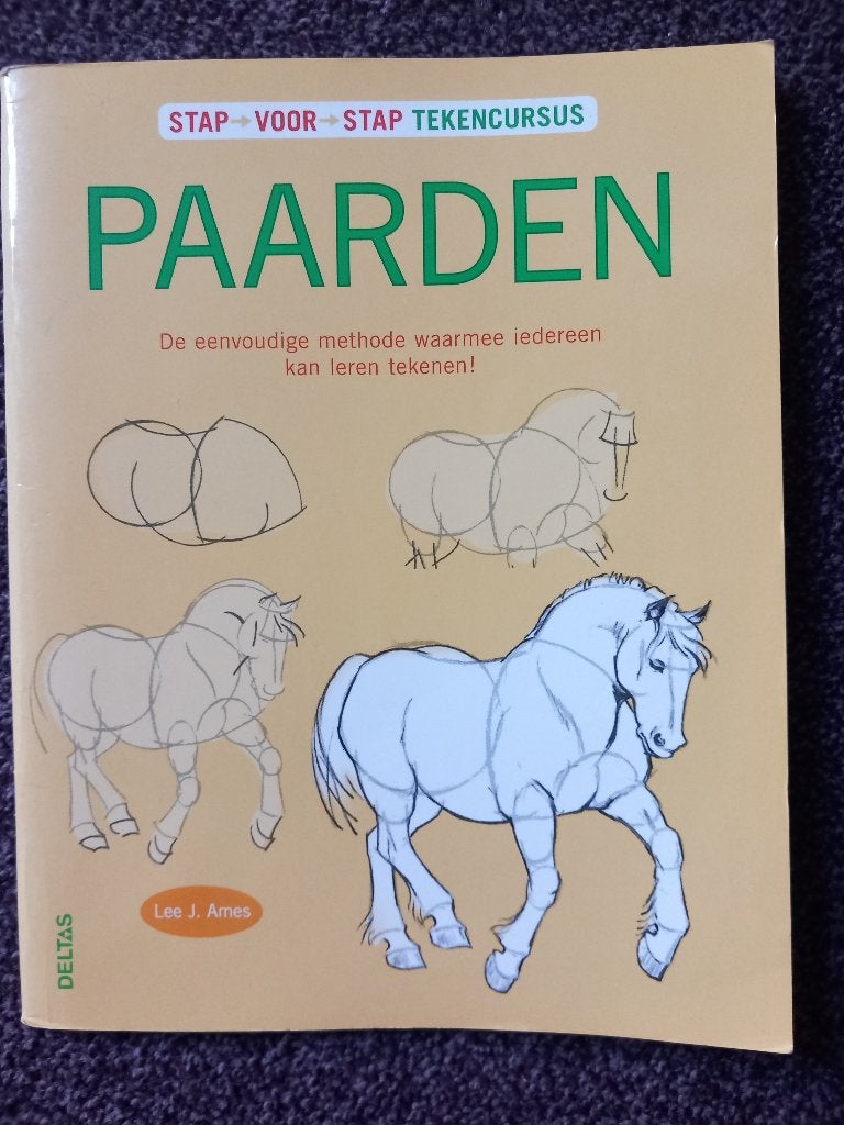 Stap voor stap tekencursus Paarden, Ophalen of Verzenden, Zo goed als nieuw, Tekenen en Schilderen, Lee J. Ames