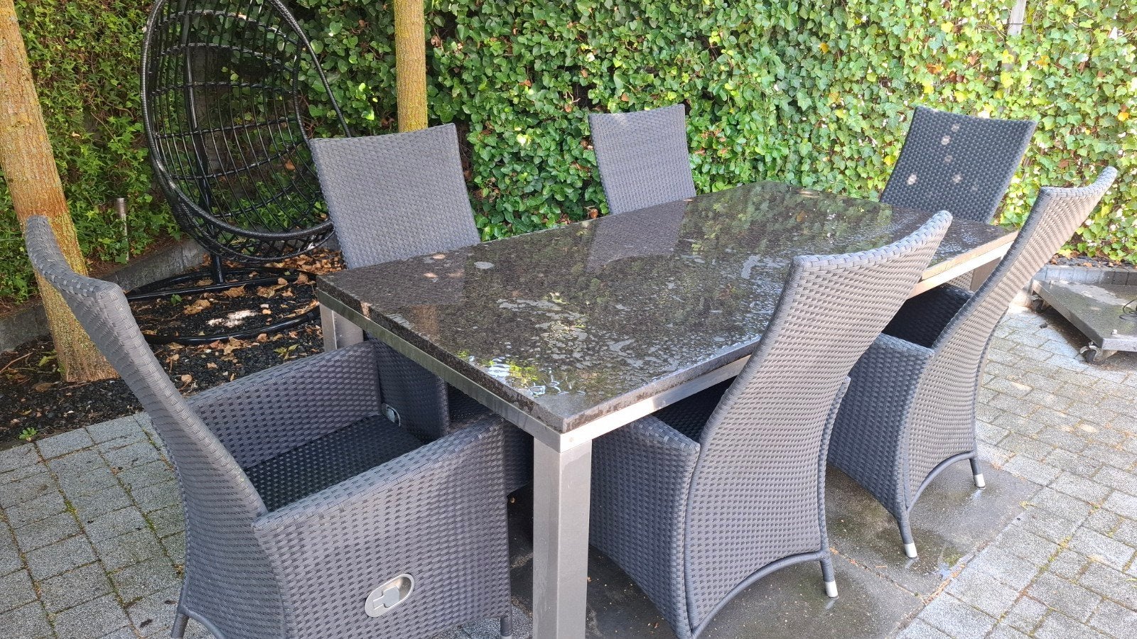 6 Wicker tuinstoelen met verstelbare rugleuning, Tuin en Terras, Tuinstoelen, Ophalen, Gebruikt, Wicker, Verstelbaar