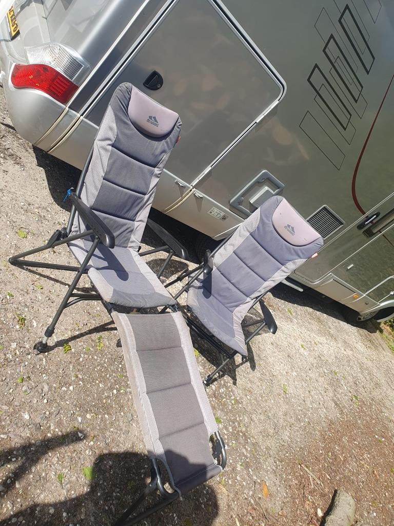 De Waard campingstoelen met voetensteun, Caravans en Kamperen, Ophalen, Gebruikt, Campingstoel