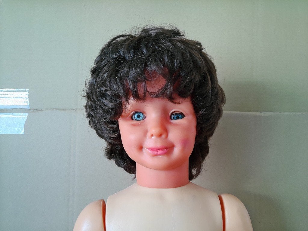 Curiosa vintage grote pop speelpop 88cm Halloween kinderpop, Ophalen of Verzenden