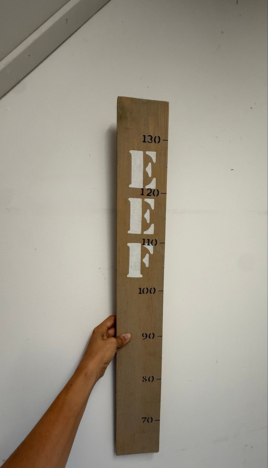 Houten Kindergroeimeter - meetlat geboorte cadeau babyshower, Overige merken, Bruin, Ophalen of Verzenden, Zo goed als nieuw