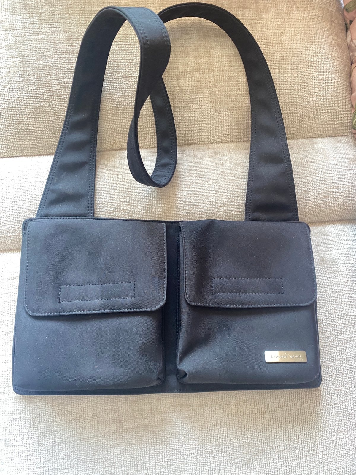 Crossbody tas zwart 3 vakken, Verzenden, Zo goed als nieuw, Zwart