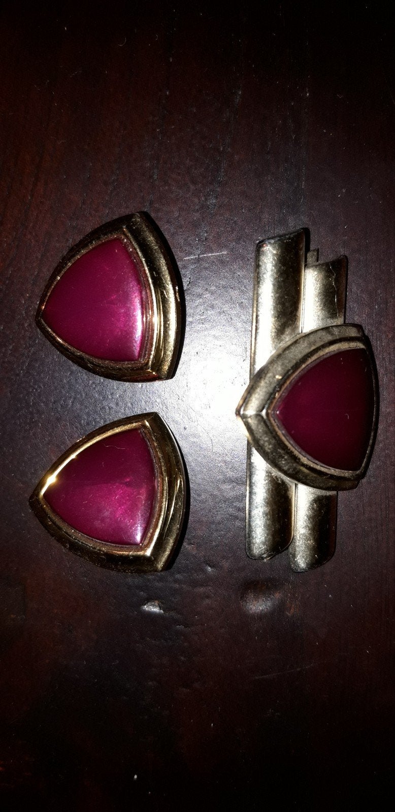Plastic oorbellen met broche, Ophalen of Verzenden, Zo goed als nieuw, Overige materialen