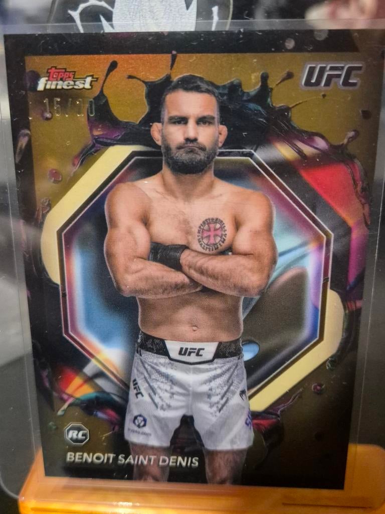 Topps Finest UFC Benoit Saint Denis RC Kaart 15/50, Ophalen of Verzenden, Overige figuren, Nieuw, Plaatje, Poster of Sticker