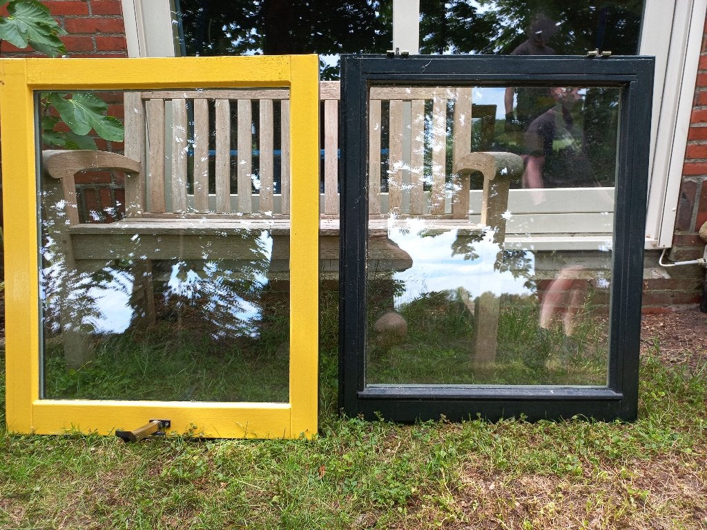 Uitzetramen met dubbel glas, Ophalen, Gevelraam of Ruit, Gebruikt, Minder dan 80 cm