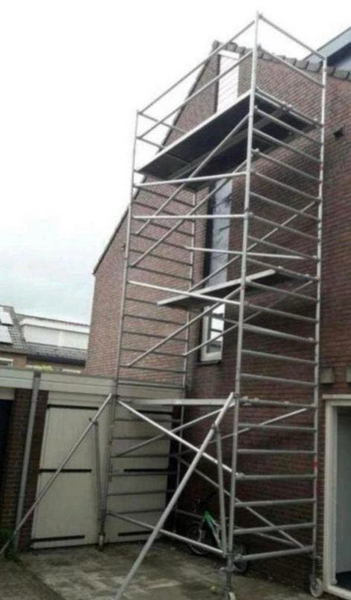 Rolsteiger te huur, Doe-het-zelf en Verbouw, Steigers, Ophalen, Zo goed als nieuw, Rolsteiger of Kamersteiger, 5 meter of hoger