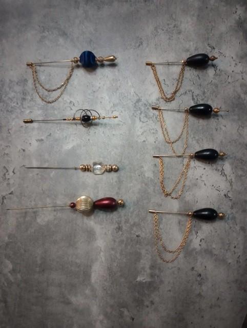 8 vintage, oude hoedenspelden, Antiek en Kunst, Ophalen of Verzenden