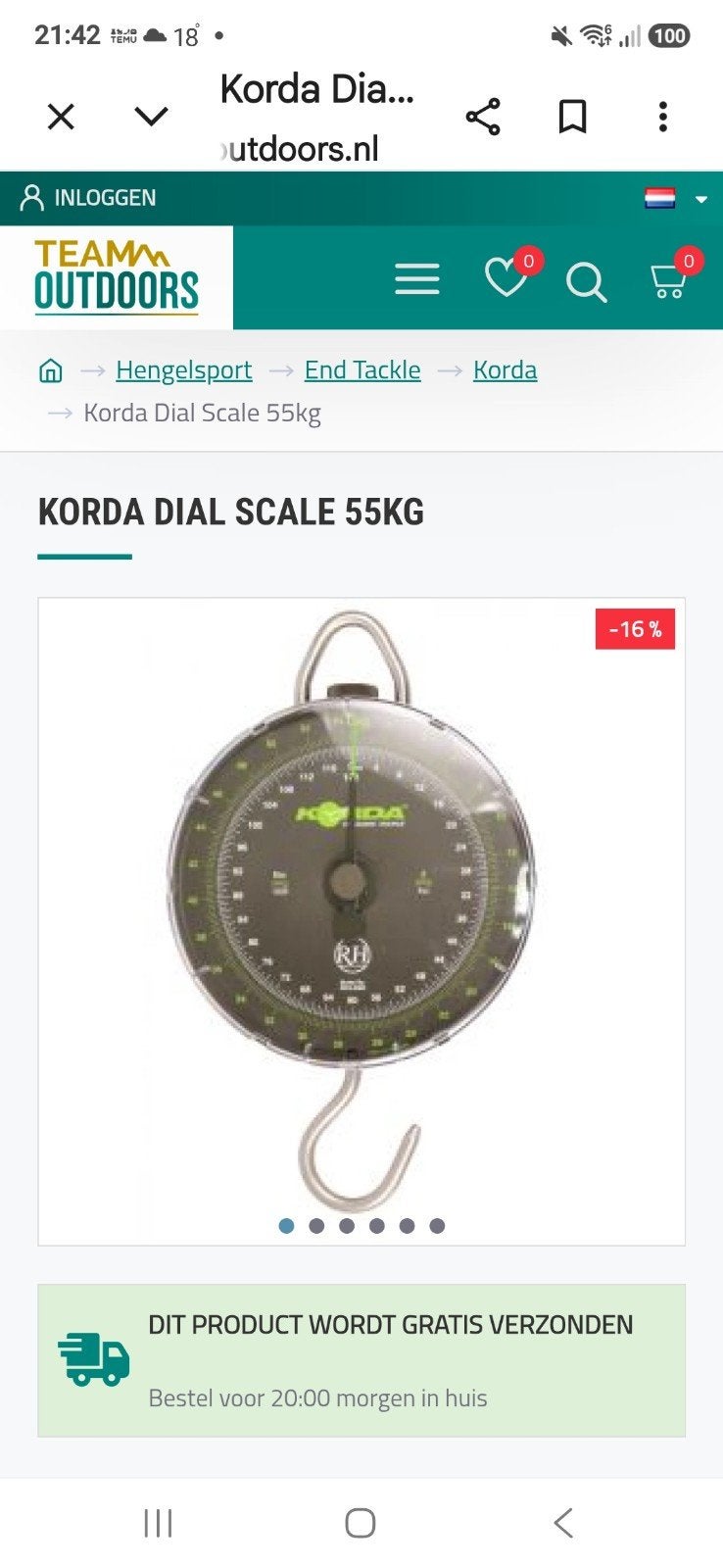 korda weegschaal, Watersport en Boten, Ophalen of Verzenden