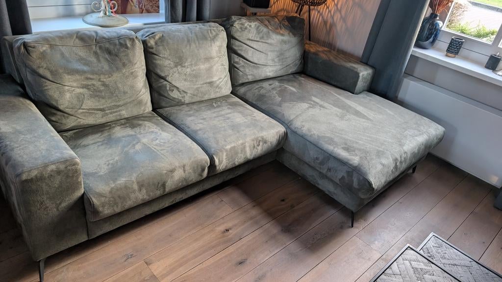 Hoekbank Pronto eco-leer Hunter (groen) 241x153 cm, Huis en Inrichting, Banken | Bankstellen, Ophalen, Vierpersoons of meer, Leer