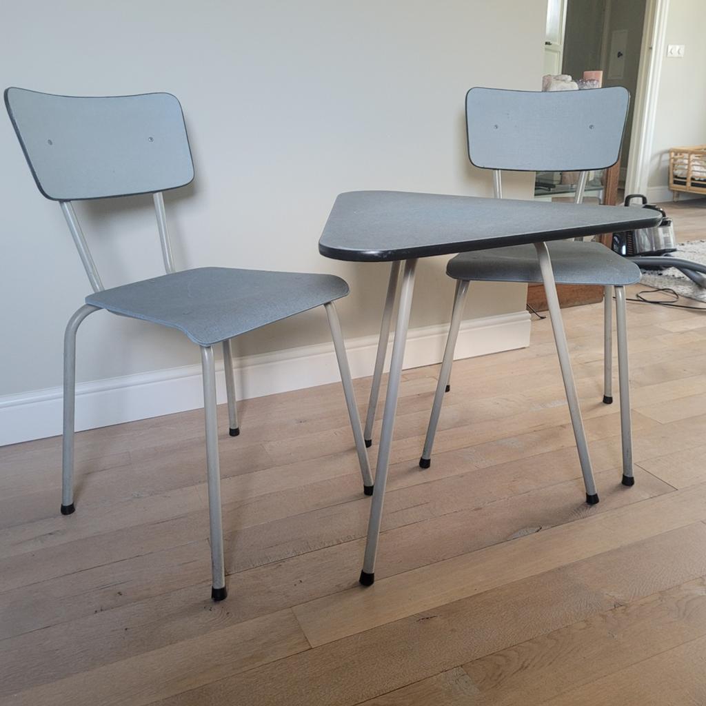 Vintage set (tafel + stoelen), Ophalen, Gebruikt, 75 cm of meer, 60 cm of meer