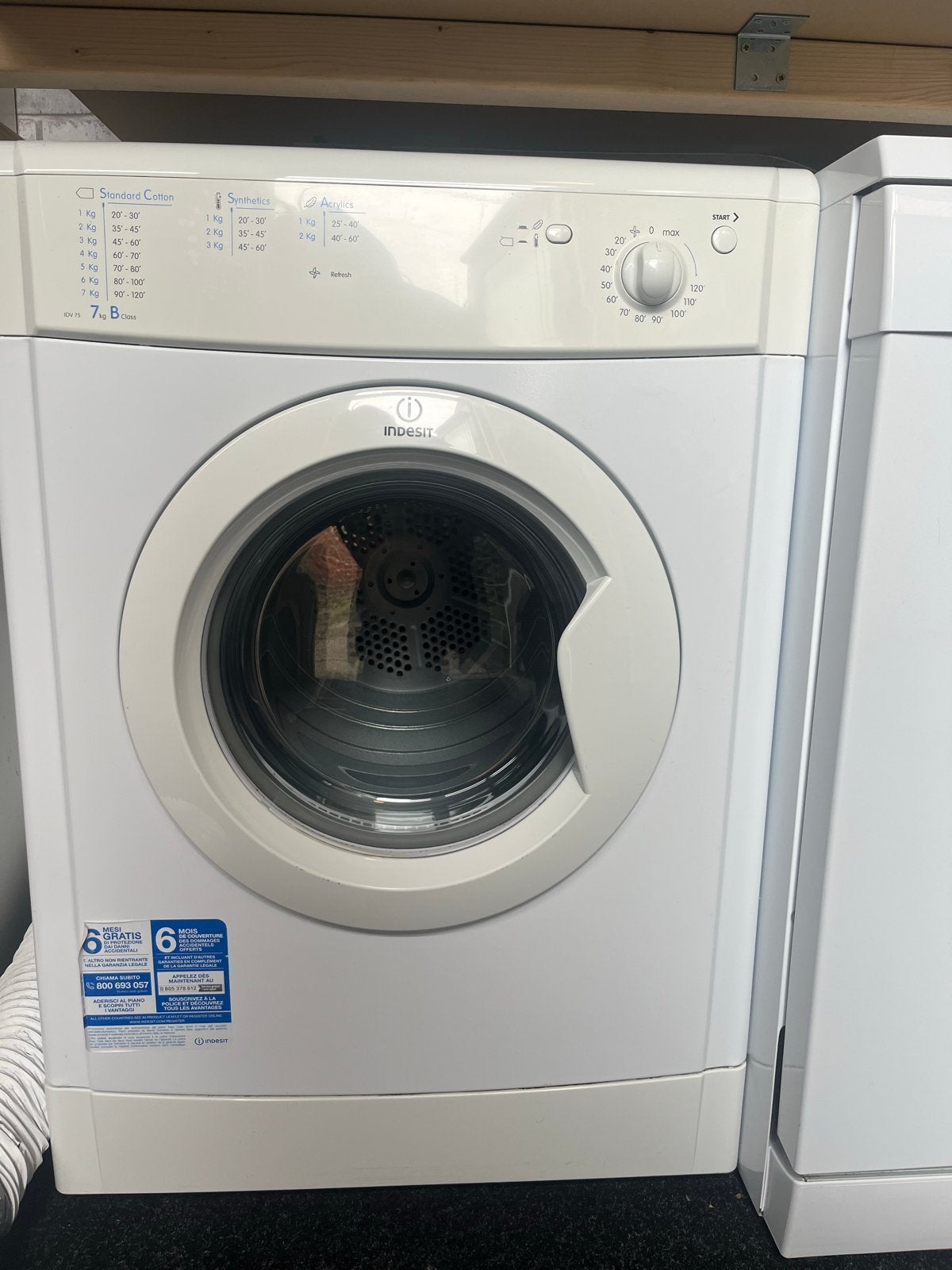 Indesit Luchtafvoer Wasdroger IDV75, 6 tot 8 kg, Gebruikt, Luchtafvoer, Ophalen of Verzenden