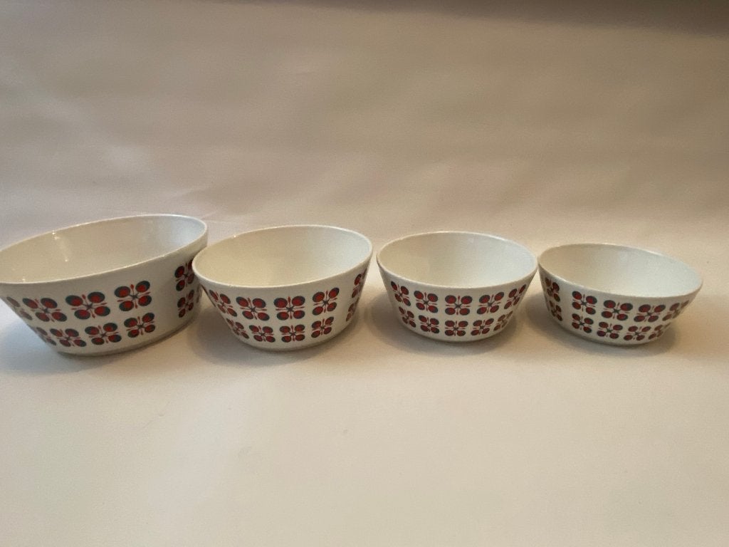 Retro Set van 4 Ditmar-Urbach keramieke schalen, 70s,, Huis en Inrichting, Gebruikt, Keramiek, Ophalen of Verzenden, Schaal of Schalen