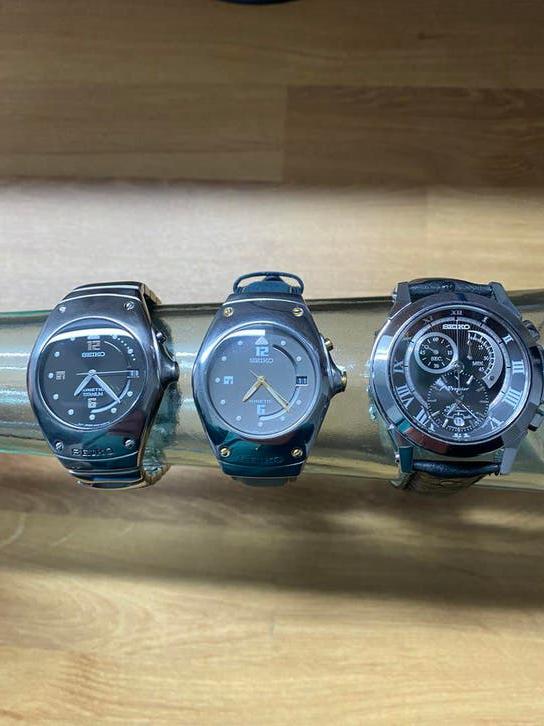 Zeldzaam mooie Seiko Kinetic horloges uit eigen verzameling, Polshorloge, Ophalen of Verzenden, Zo goed als nieuw, Zilver