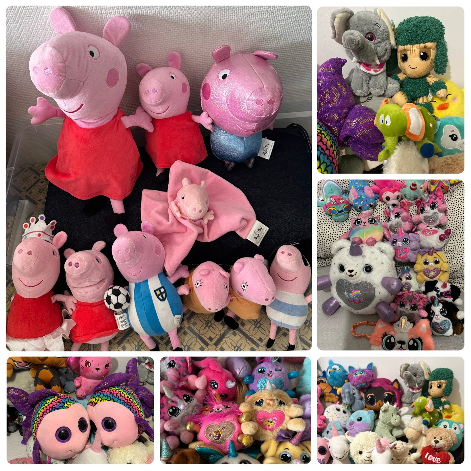 Grote collectie knuffels: Peppa Pig, Pokémon, Disney en meer, Diversen, Ophalen, Zo goed als nieuw