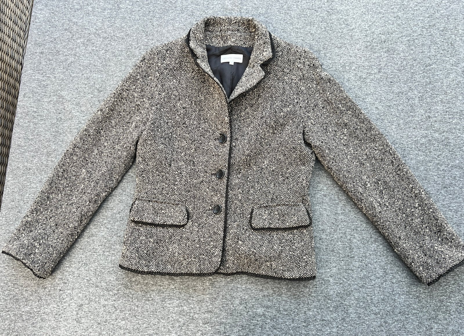 Gerard Darel wollen tweed S/M – luxe guipure afwerking, Ophalen of Verzenden, Zo goed als nieuw, Maat 42/44 (L), Zwart