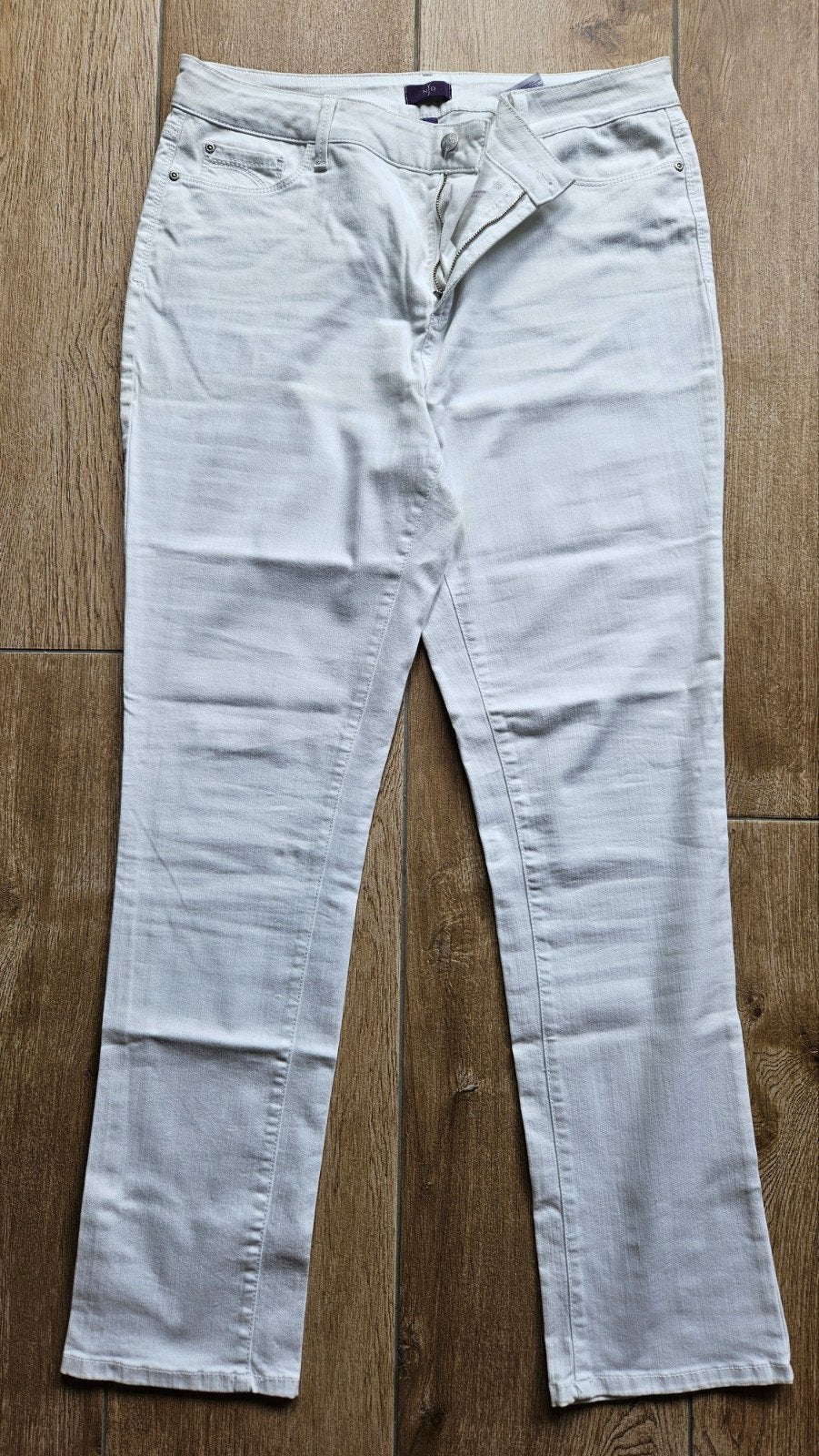 maat 46 NYJD broek wit stretch katoen, Wit, Maat 46/48 (XL) of groter, Ophalen of Verzenden, Zo goed als nieuw