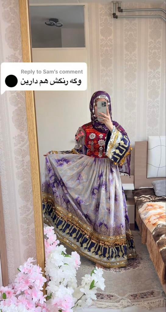 Afghaanse jurk Verkrijgbaar in twee kleuren., Maat 38/40 (M), Paars, Ophalen of Verzenden, Gedragen